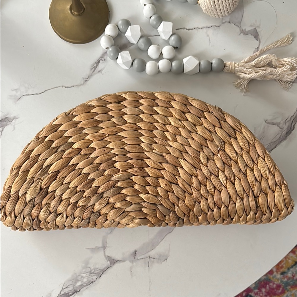 Boho Gypsy Sisters Woven Tan Clutch